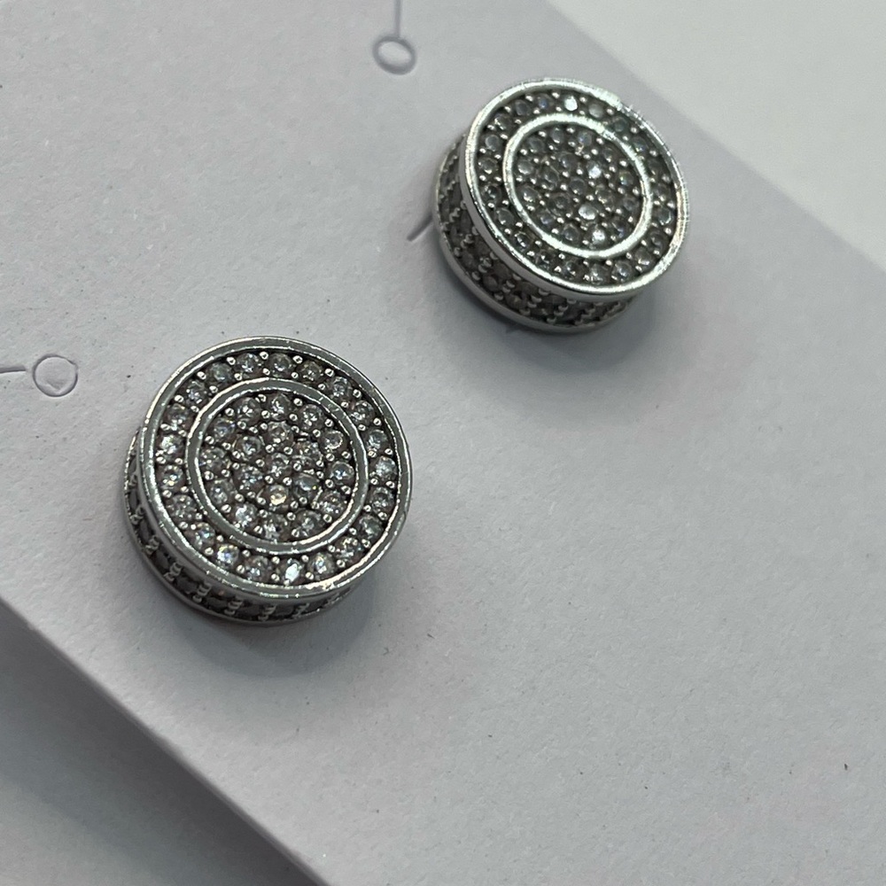 Round Austrian Crystal Earrings unisex - Picture 6 of 12